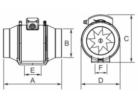 Diagonální ventilátor potrubní DVP HIDE 125 S DVP-HIDE_techn_web
